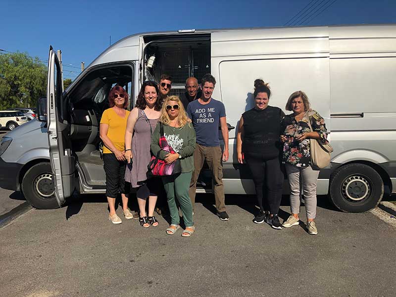 With all the pets on board, it was time for a quick group photo before couriers Glenn and Shane got going. As usual, it was a very friendly atmosphere as all the owners and carers chatted about their charges as they prepared wave them off.