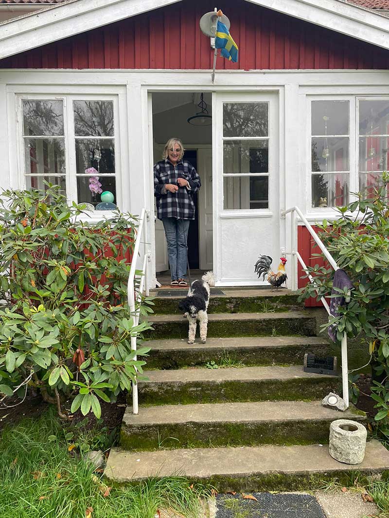 Taking Maui and Teddy to Sweden : Courier Gwen collected Nova from Madde, who looked after her temporarily