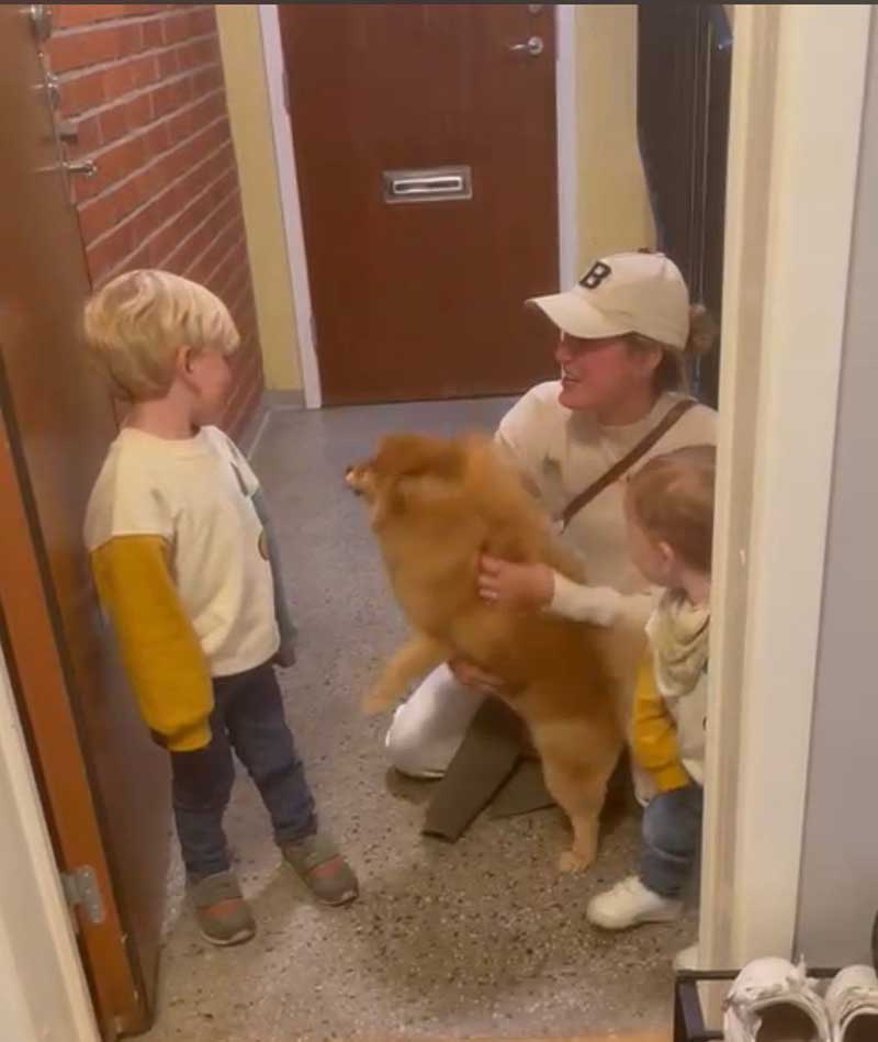 Teddy delighted to be reunited with Dalila and the boys in Sweden