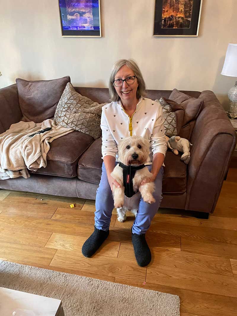 Kim saying goodbye to Bailey in Surrey