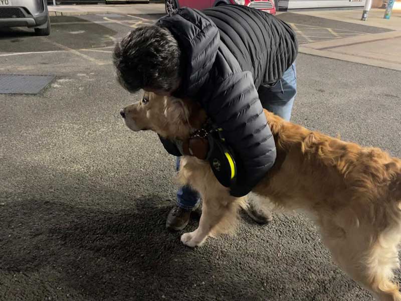 A warm welcome from Collette in Kent, who collected Bryn and took care of him while Louise completed her own journey