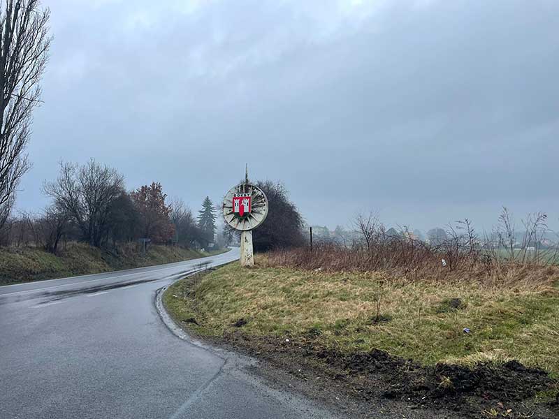 After delivering Bailey, courier Gwen stopped for the night in the Czech town of Dosky