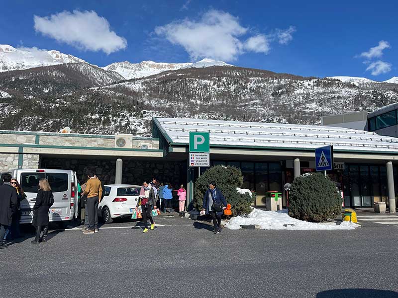 A rest stop at the Fréjus Tunnel connecting Italy and France
