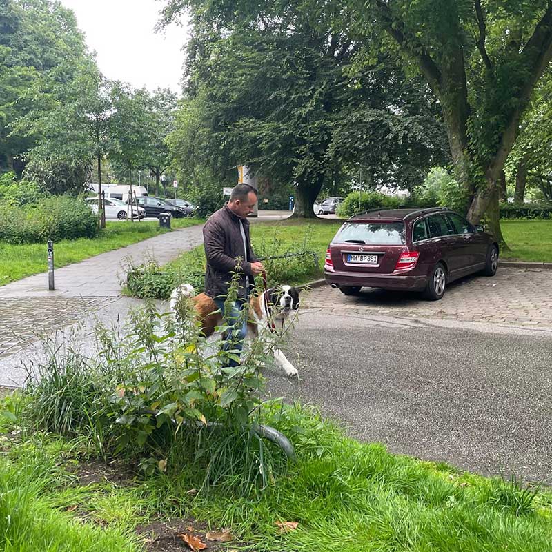 We met up with Chris and Hestia in a park in Hamburg