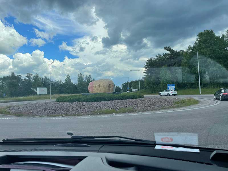 The potato — modelled on a King Edward, apparently — has its own roundabout in Mjölby, Sweden's 'potato state’