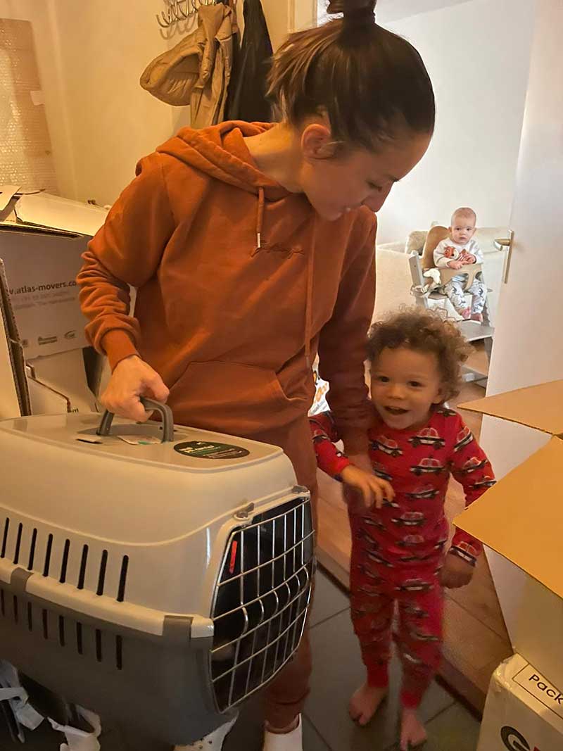 Such excitement to have Leo home!