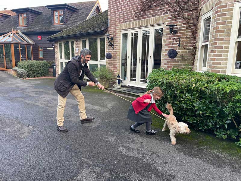 Rocky's family welcomed him to his new home in Portsmouth