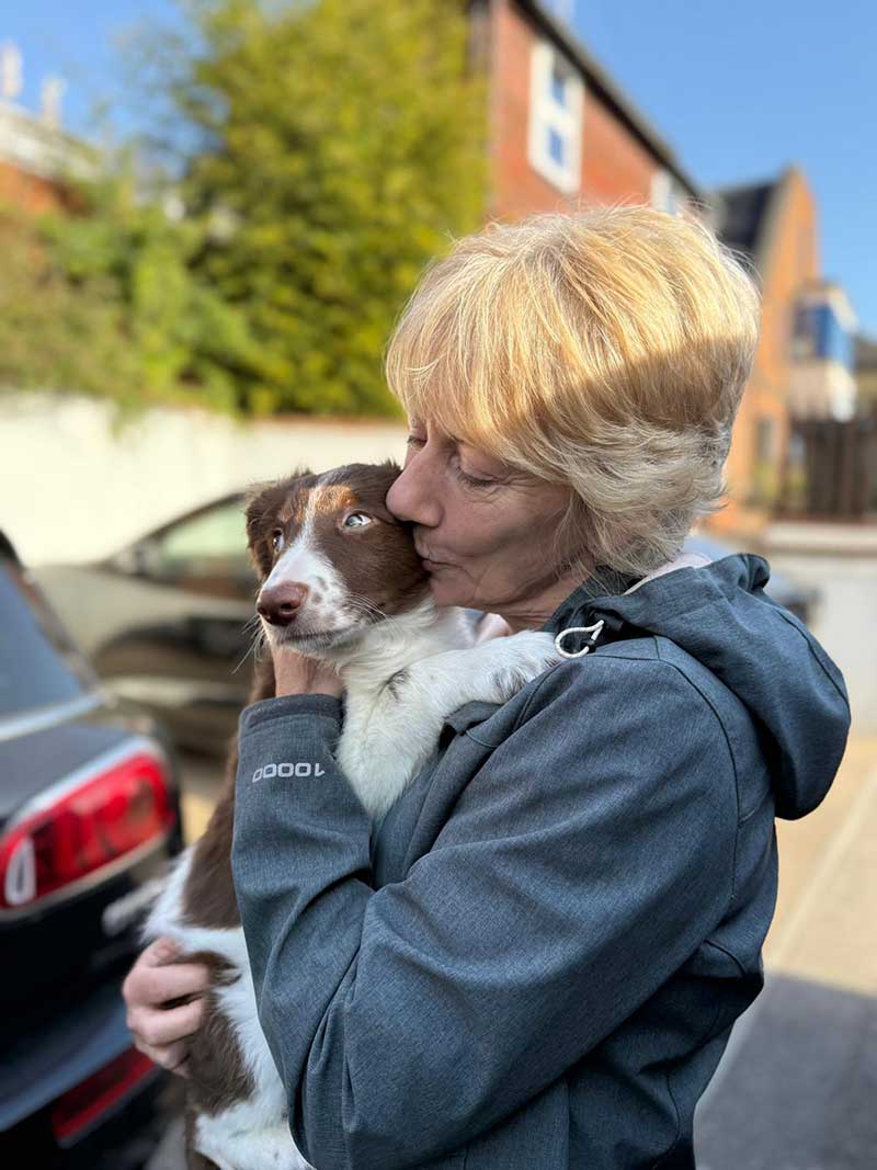 The first of many cuddles with owner Jenny