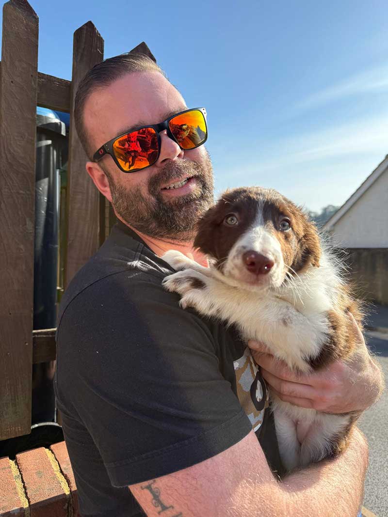 A final cuddle with courier Nat