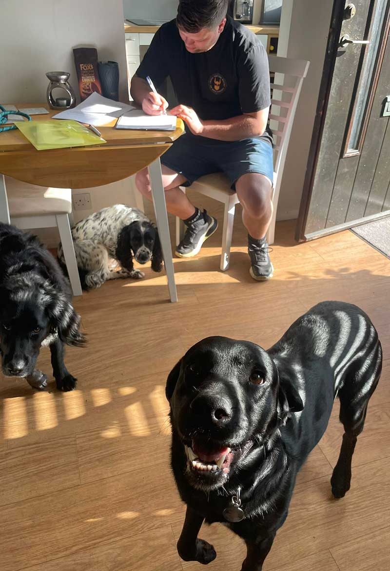 It was easy to see Samual adores his dogs