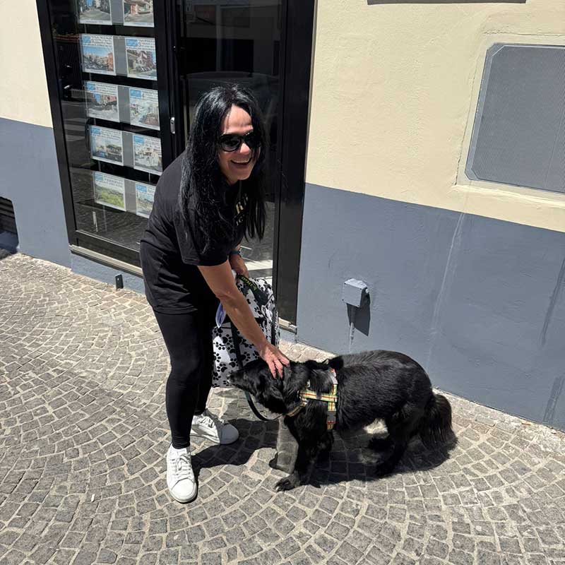 Travelling in southern Europe: Beautiful Collie cross Mary thrilled to see owner Tatiana in Naples