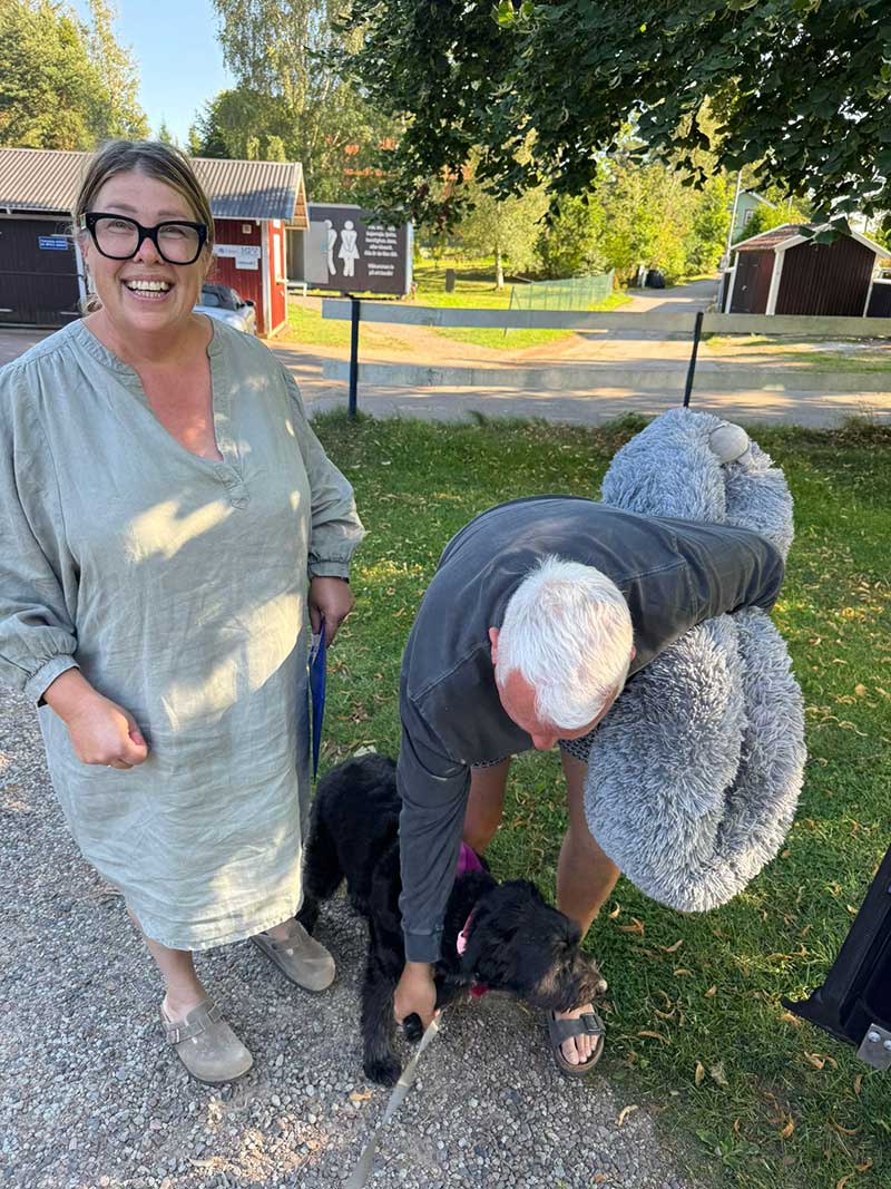 Smiles all round as Betty and her family are reunited in Sweden