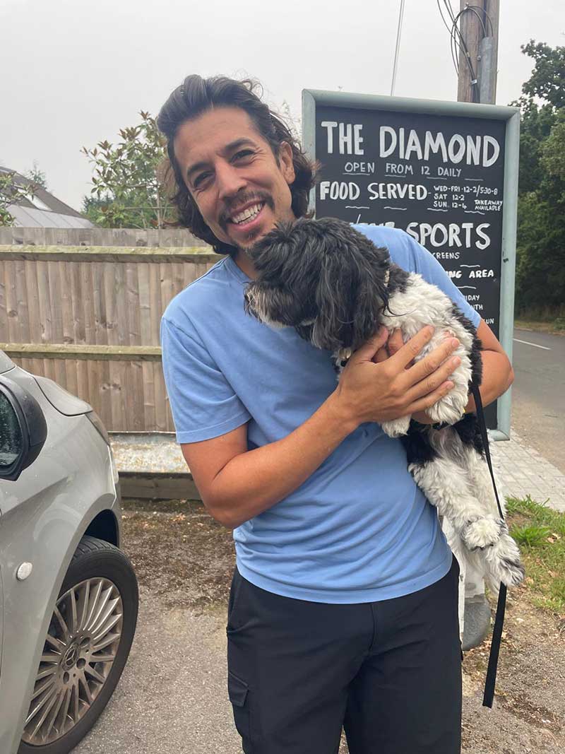 Marie's friend gave Poppy a warm welcome on her arrival in the UK