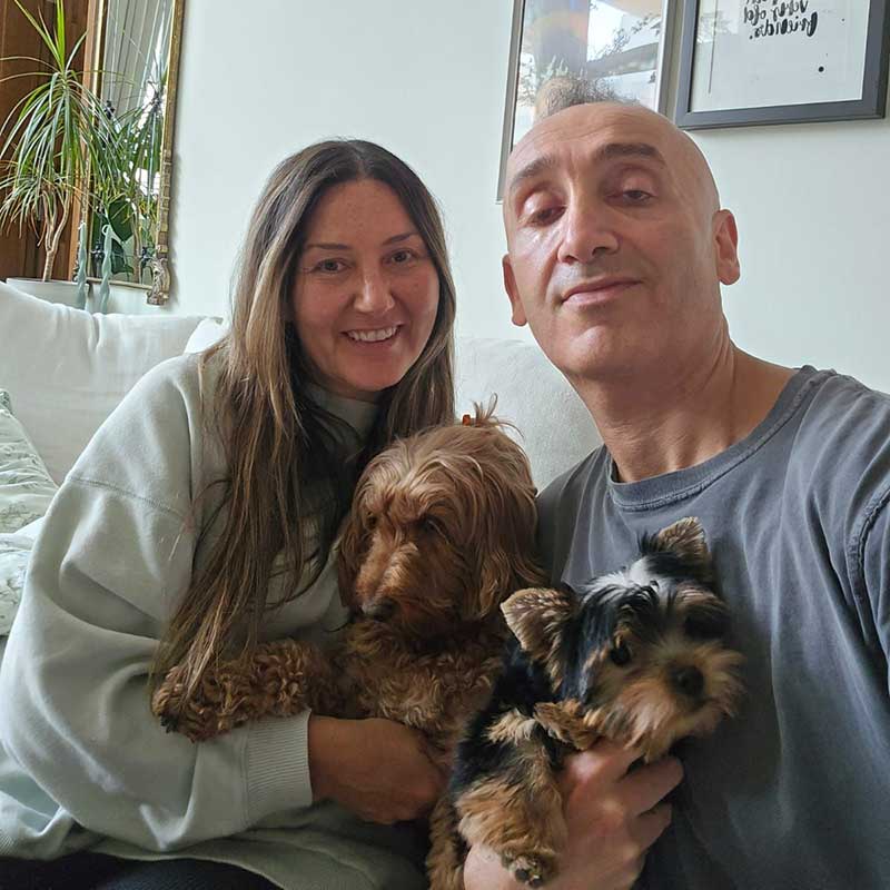 Meelo with his new family, including Cockerpoo Mia. We helped with her journey to Dubai from Wales a few years ago.