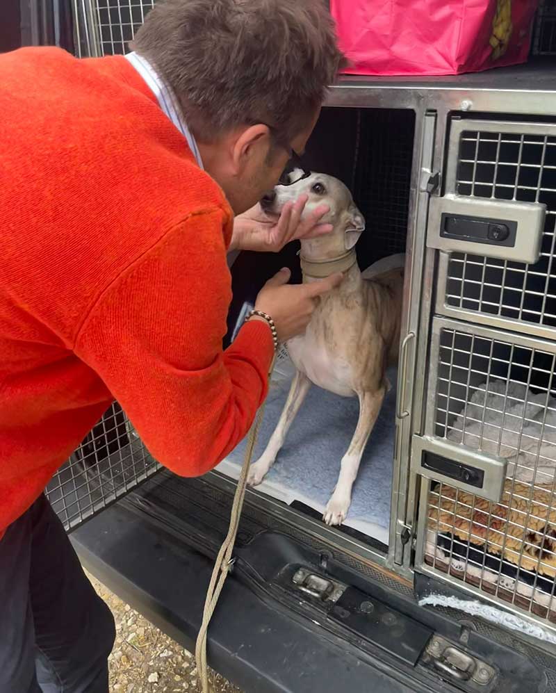 Kevin seeing his beloved dog away